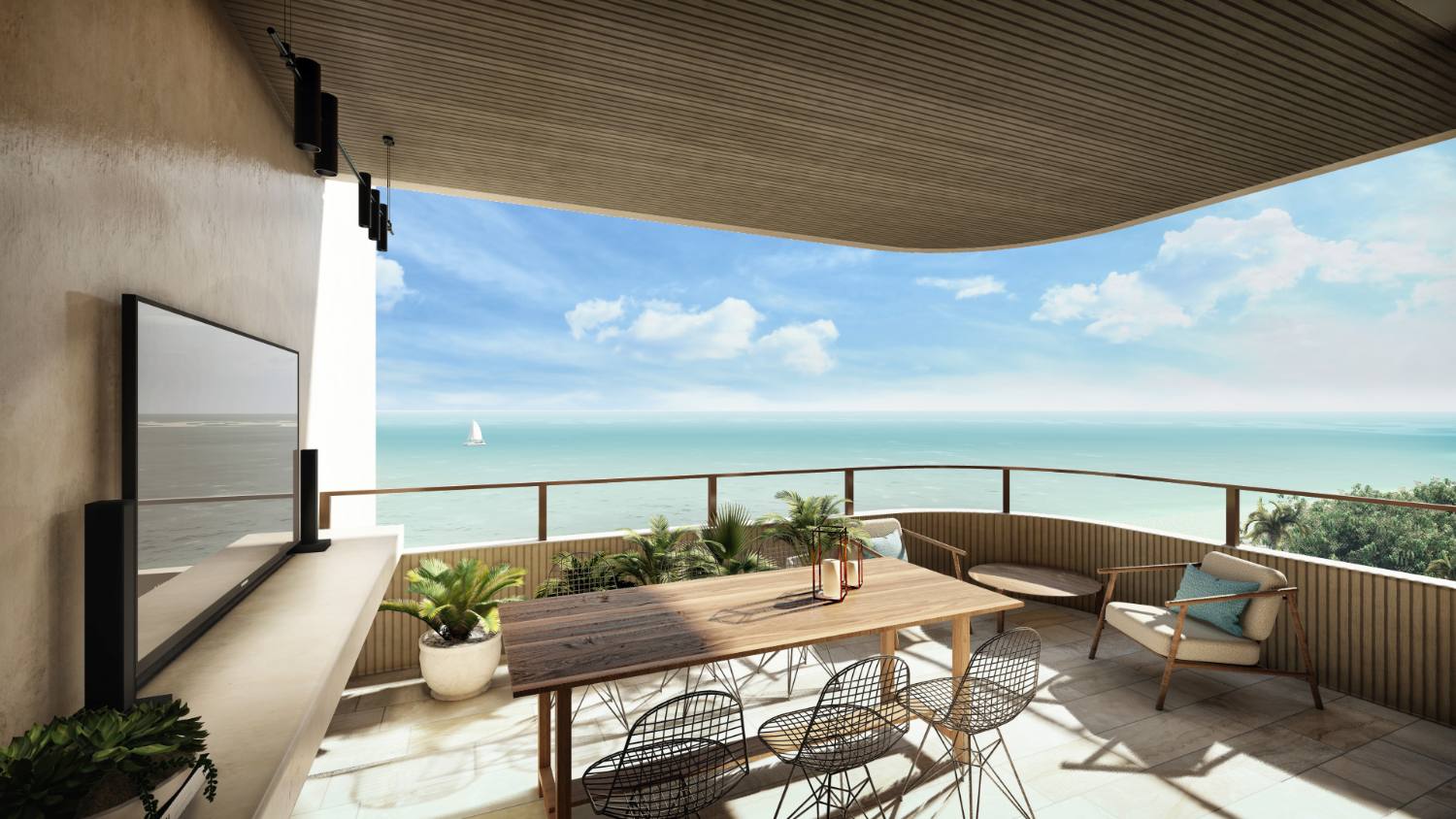 Terraza frente al mar