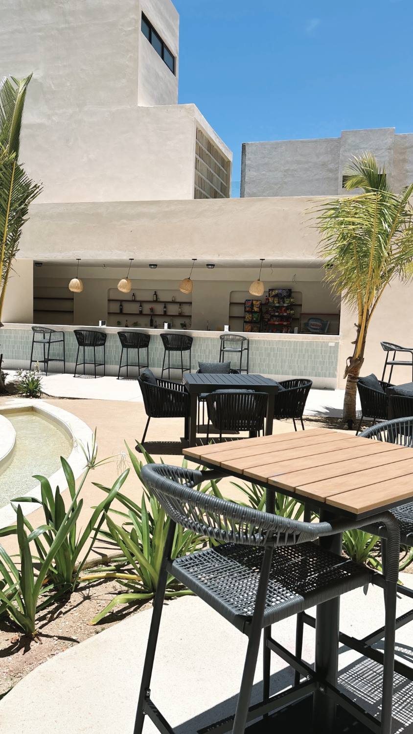 Terraza con asadores
